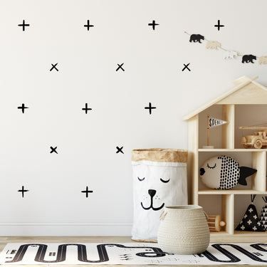 Black Watercolor Swiss Crosses